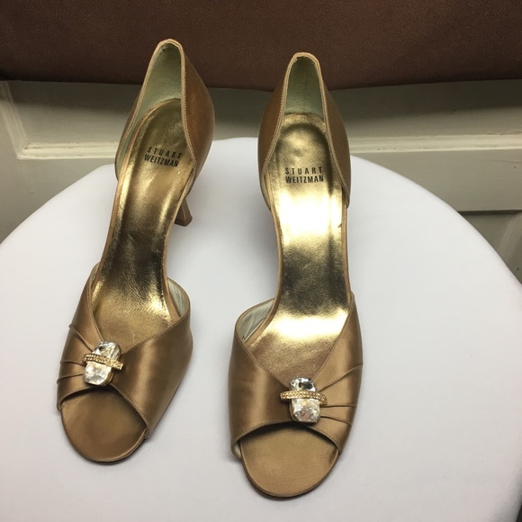 Stuart Weitzman Formal Jeweled Open Front Shoe - Picture 5 of 10